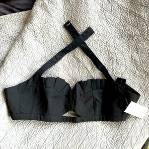 Black halter style bandeau top